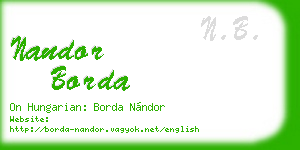 nandor borda business card