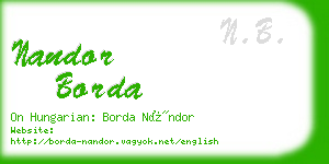 nandor borda business card